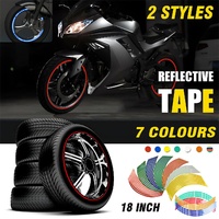 18inch Reflective Rim Tape Wheel Stripe Decal Trim Sticker For Car Motorcycle - Break-Reflective Green