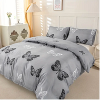 Dreamfields - Mono Papilio Quilt Cover Set - (2pcs, King Single Size)