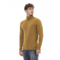 Alpha Studio Men's Brown Alpaca Leather Sweater - 50 IT