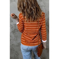 Azura Exchange Color Block Rib Knit Striped Pullover - 2XL