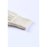 Azura Exchange Waffle Knit Split Neck Pocketed Top - 2XL