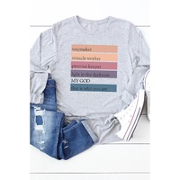 Azura Exchange Positive Words Print Long Sleeve Top - S