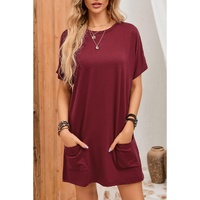 Azura Exchange Short Sleeve Tunic Top with Side Pockets - S