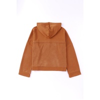 Azura Exchange Buttoned Hoodie with Patchwork Trim - 2XL