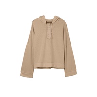 Azura Exchange Casual Khaki Hoodie with Patchwork Trim - 2XL