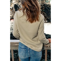 Azura Exchange Contrast Binding Snap Button Geometric Pullover Sweatshirt - 2XL