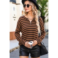 Azura Exchange Striped Knit Quarter Zip Hoodie - 2XL