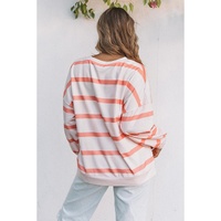Azura Exchange Drop Shoulder Pullover Sweatshirt with Striped Pattern - 2XL