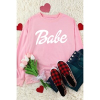 Azura Exchange Letters Print Sweatshirt with Ribbed Knit Trim - 2XL