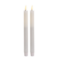 1 Pack of 2 LED Flickering Wax Taper Candles (Battery Operated) in White