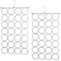 2x 24 Hole Scarf Hanger Holder Storage Tie Belt Scarf Organiser Space Saver