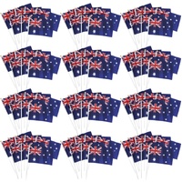 12x Australian Hand Flags – Set of 8 (14cm x 21cm) – Perfect for Australia Day Celebrations