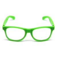 Green Party Glasses with Clear Lenses – Fun 80s Accessory or Costume Glasses