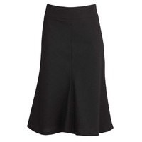 Womens Fluted 3/4 Length Below Knee Skirt Work Business - Black - 26