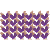 24 Pair Fishnet Gloves Fingerless Wrist Length 70s 80s Costume Party - Purple