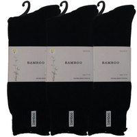 3 Pairs PREMIUM BAMBOO SOCKS Mens Heavy Duty Thick Work Socks BULK Cushion - Black - 11-14