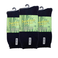 3 Pairs PREMIUM BAMBOO SOCKS Mens Heavy Duty Thick Work Socks Cushion BULK - Navy Blue - 6-11