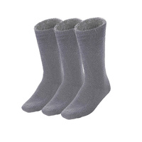 3 Pairs BAMBOO SOCKS Mens Heavy Duty Premium Thick Work Socks Cushion BULK - Charcoal Grey - 6-11