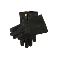 Dents Mens Sandhurst Three-Point Leather Unlined Officers Gloves in Black - 7.5