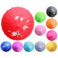 6x PARASOL UMBRELLA Chinese Japanese Bamboo Flower Pattern 80cm Large BULK - Assorted Colour Pack