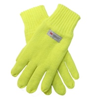Dents 3M THINSULATE Gloves Snow Ski Knitted Hi Vis Fleece Workwear Winter - Fluro Yellow