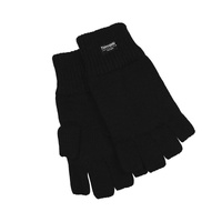 Dents 3M Thinsulate Womens Fingerless Knit Gloves Polar Insulation Thermal in Black