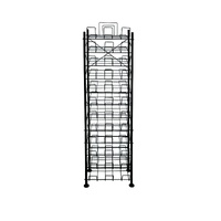 12 Tier Placemat Brochure Magazine Newspaper Display Rack Storage Stand on Wheels - Black Frame