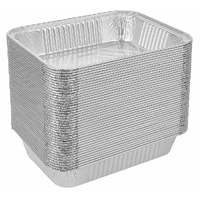 144x Aluminium Disposable Foil Food Container Trays Pans Baking Roast Bulk 32x26x5.5cm