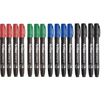 2x 15pcs (30pcs Total) Artline Supreme Permanent Markers - Assorted Colours