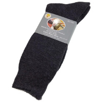 1 Pair Merino Wool Blend Woolen Work Socks Hiking Heavy Duty Warm Winter Thermal - Charcoal - 11-14