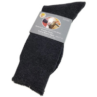 1 Pair Merino Wool Blend Woolen Work Socks Hiking Heavy Duty Warm Winter Thermal - Charcoal - 7-11