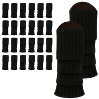 24x Womens Leg Warmers Disco Winter Knit Dance Party Crochet Legging Socks Costume - Black