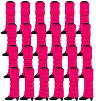 24x Womens Leg Warmers Disco Winter Knit Dance Party Crochet Legging Socks Costume - Hot Pink