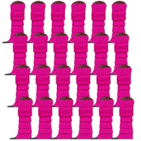 24x Womens Leg Warmers Disco Winter Knit Dance Party Crochet Legging Socks Costume - Purple