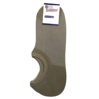1 Pair NO SHOW BAMBOO SOCKS Non Slip Heel Grip Low Cut Invisible Footlet - Beige - 11-14
