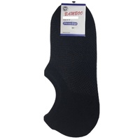 1 Pair NO SHOW BAMBOO SOCKS Non Slip Heel Grip Low Cut Invisible Footlet - Black - 6-11