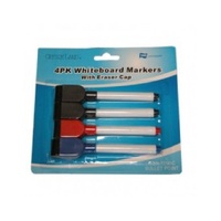 1 Pack of 4 White Board Marker Pens & Eraser - 2 in 1