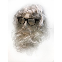 3 in 1 SANTA WIG White Beard Glasses SET Christmas Claus Xmas Costume Party