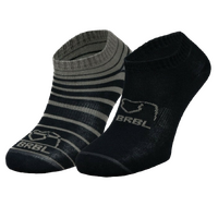 2pk BRBL Baloo Ankle Socks Low Cut MADE IN ITALY  - Dark Grey/Mid Grey - L