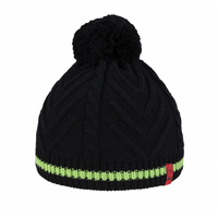 BRBL Dolomiti Merino Wool Blend Pull On BEANIE Warm Winter Hat Pom Pom Knitted - M