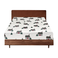 Queen Luxury 100% Cotton Flannelette Fitted Bed Sheet Xmas Flannel - Beige