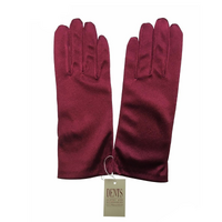 DENTS Wrist Length Satin Evening Gloves Wedding Stretch Formal Bridal in Wine Red