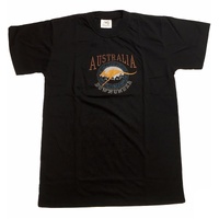 Adult Australia Kangaroo T Shirt Australia Day Souvenir Tee Top 100% Cotton - Black - XS