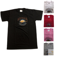 Adult Australia Kangaroo T Shirt Australia Day Souvenir Tee Top 100% Cotton - Navy - S