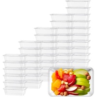 500pcs 350ml Reusable Food Containers Plastic Meal Prep Storage w/Lids - BPA Free (145*100*40mm)