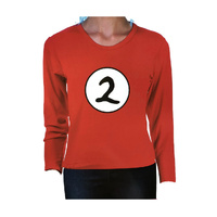 Dr. Seuss Kids Cat In The Hat Thing 2 Long Sleeve Red Top Party Costume Book Week - M (7-9 Years Old)