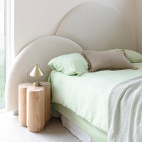 100% Cotton Muslin Duvet Quilt Cover Set w/ 2 Pillow Cases in Pastel Green - Double