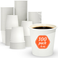 2400x 4oz Premium Small Paper Coffee Cups Espresso Macchiato Piccolo Short Black in White