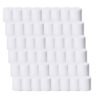 48x Premium Church Candle Pillar Candles White Unscented Lead Free 36Hrs - 7*7cm
