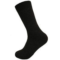 Merino Wool Mens Loose Top Thermal Socks Diabetic Comfort Circulation - 1 Pair - Black - 7-11